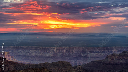 Dramatic sunrise at Point Imperial - North Rim Grand Canyon National Park