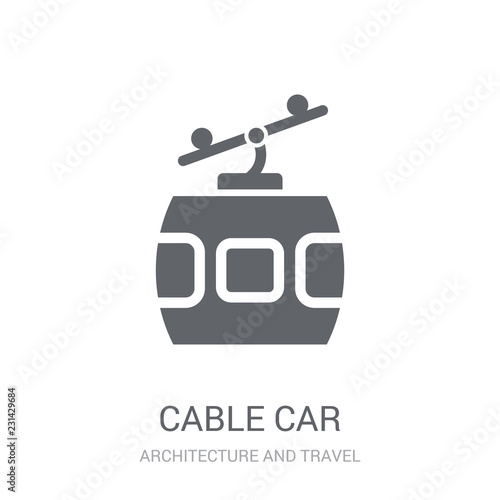 Cable car icon. Trendy Cable car logo concept on white background from Architecture and Travel collection