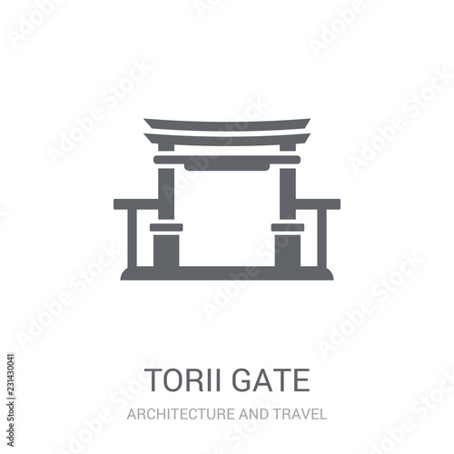 Torii gate icon. Trendy Torii gate logo concept on white background from Architecture and Travel collection