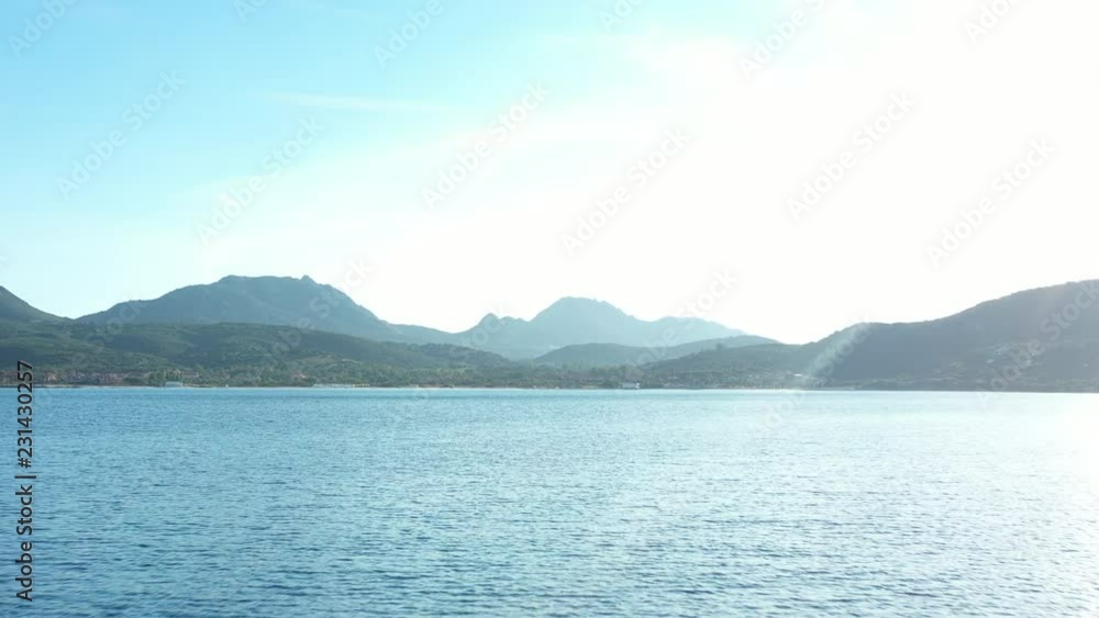 Video from above, aerial view of a beautiful and calm sea. Sardinia, Italy. Video from above, aerial view of a beautiful and calm sea. Sardinia, Italy.