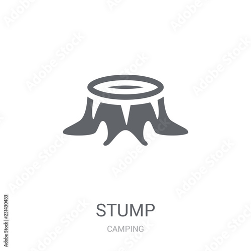 Stump icon. Trendy Stump logo concept on white background from camping collection