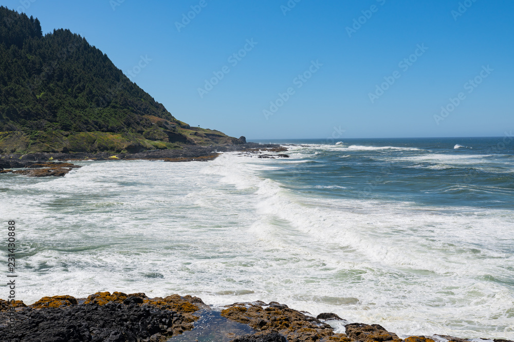 Scenic view of the Oregon coast and pacific ocean. Scenic view of the Oregon coast and pacific ocean.