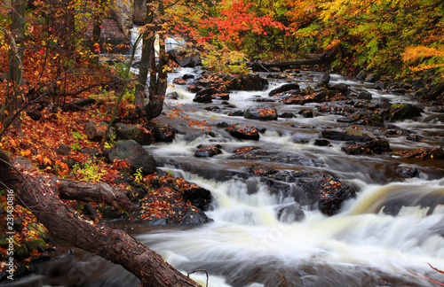Water falls in rural Quebec in autumn time