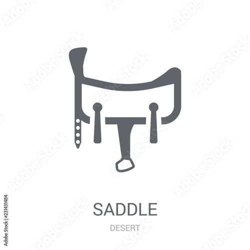 Saddle icon. Trendy Saddle logo concept on white background from Desert collection