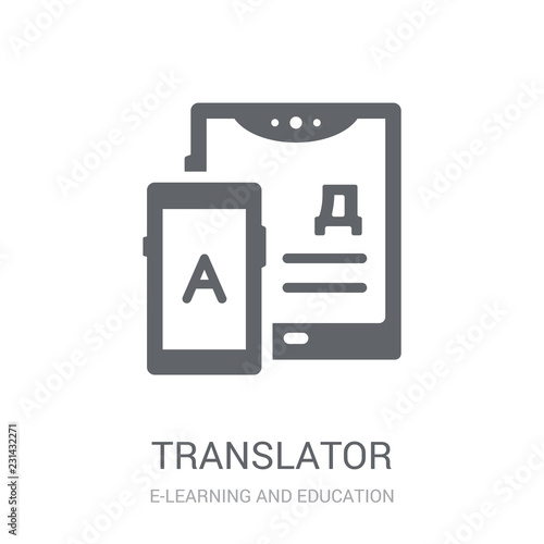 Translator icon. Trendy Translator logo concept on white background from E-learning and education collection