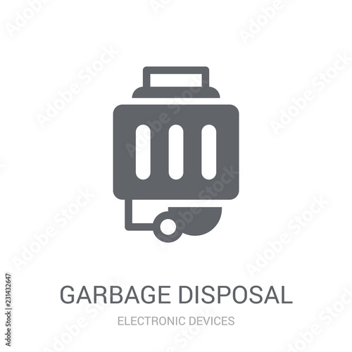 garbage disposal icon. Trendy garbage disposal logo concept on white background from Electronic Devices collection