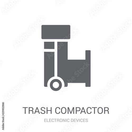 trash compactor icon. Trendy trash compactor logo concept on white background from Electronic Devices collection