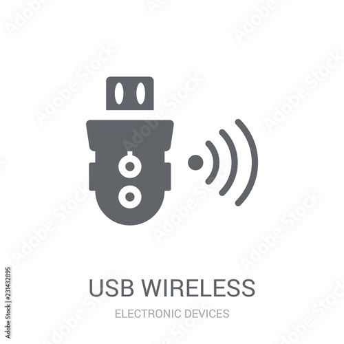 usb wireless adapter icon. Trendy usb wireless adapter logo concept on white background from Electronic Devices collection
