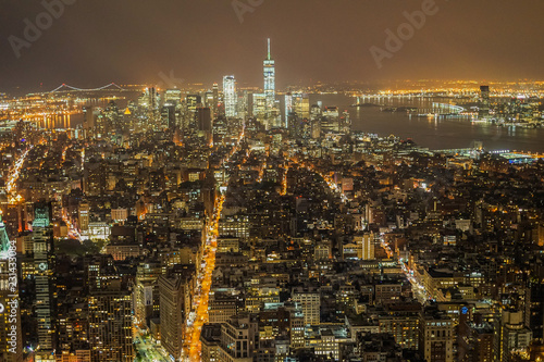 エンパイヤステートビルから見えるニューヨークの夜景