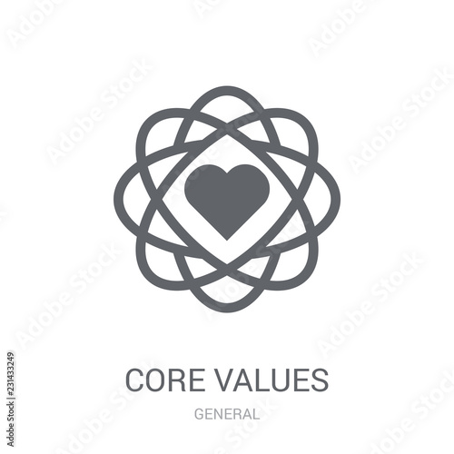 core values icon. Trendy core values logo concept on white background from General collection