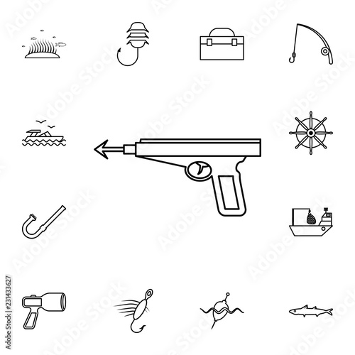 Speargun icon. Detailed set of diving, fishing and hunting icons. Premium quality graphic design icon. One of the collection icons for websites, web design, mobile app