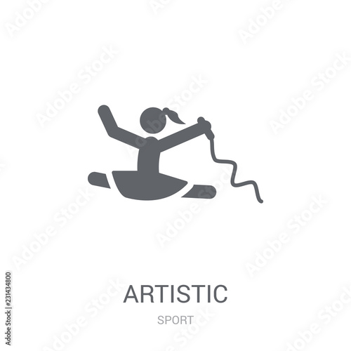 artistic gymnastics icon. Trendy artistic gymnastics logo concept on white background from Sport collection