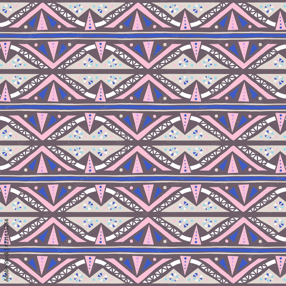 Vector geometric striped ethnic pattern with triangles Vector geometric striped ethnic pattern with triangles