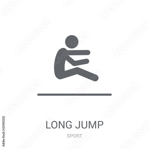 long jump icon. Trendy long jump logo concept on white background from Sport collection