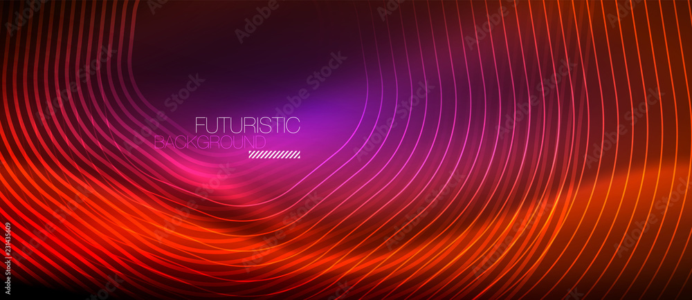 Neon glowing lines, magic energy space light concept, abstract background wallpaper design Neon glowing lines, magic energy space light concept, abstract background wallpaper design