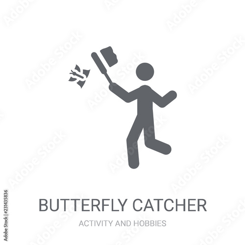 Butterfly catcher icon. Trendy Butterfly catcher logo concept on white background from Activity and Hobbies collection