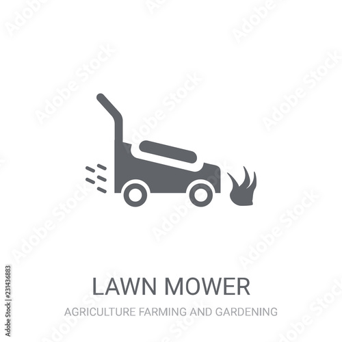 Lawn mower icon. Trendy Lawn mower logo concept on white background from Agriculture Farming and Gardening collection