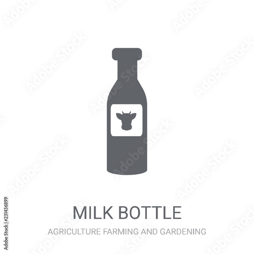 Milk bottle icon. Trendy Milk bottle logo concept on white background from Agriculture Farming and Gardening collection