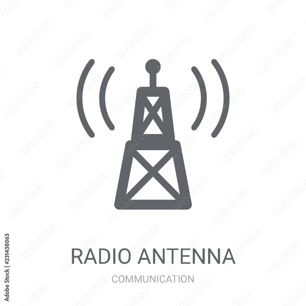 Radio antenna icon. Trendy Radio antenna logo concept on white background  from Communication collection Stock Vector | Adobe Stock