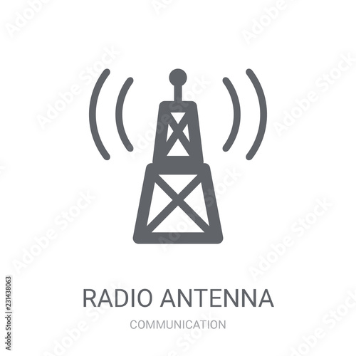 Radio antenna icon. Trendy Radio antenna logo concept on white background from Communication collection