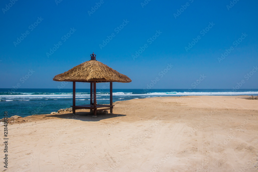 beautiful summer beach gazebo view