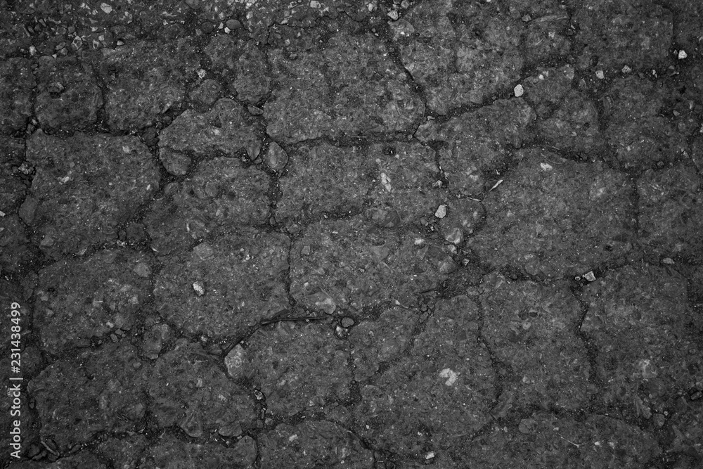 Obraz premium The cracks of asphalt pavement.