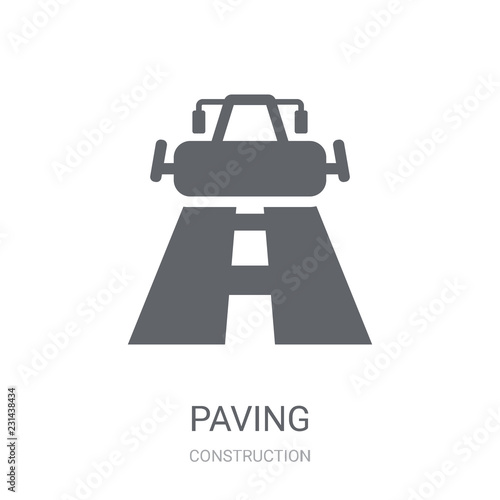Paving icon. Trendy Paving logo concept on white background from Construction collection
