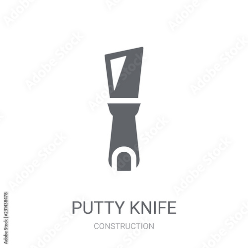 Putty knife icon. Trendy Putty knife logo concept on white background from Construction collection