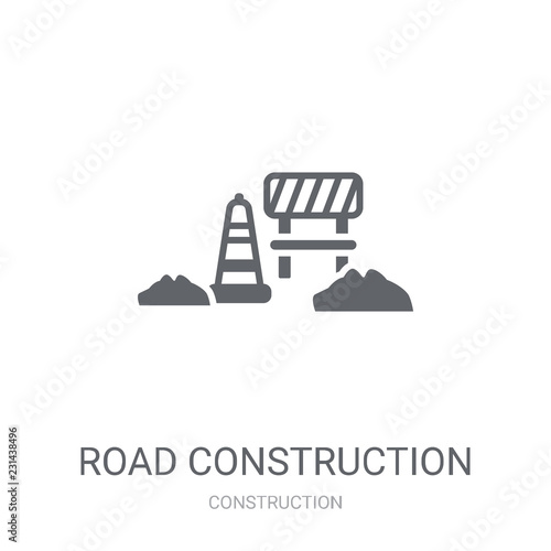 road construction icon. Trendy road construction logo concept on white background from Construction collection