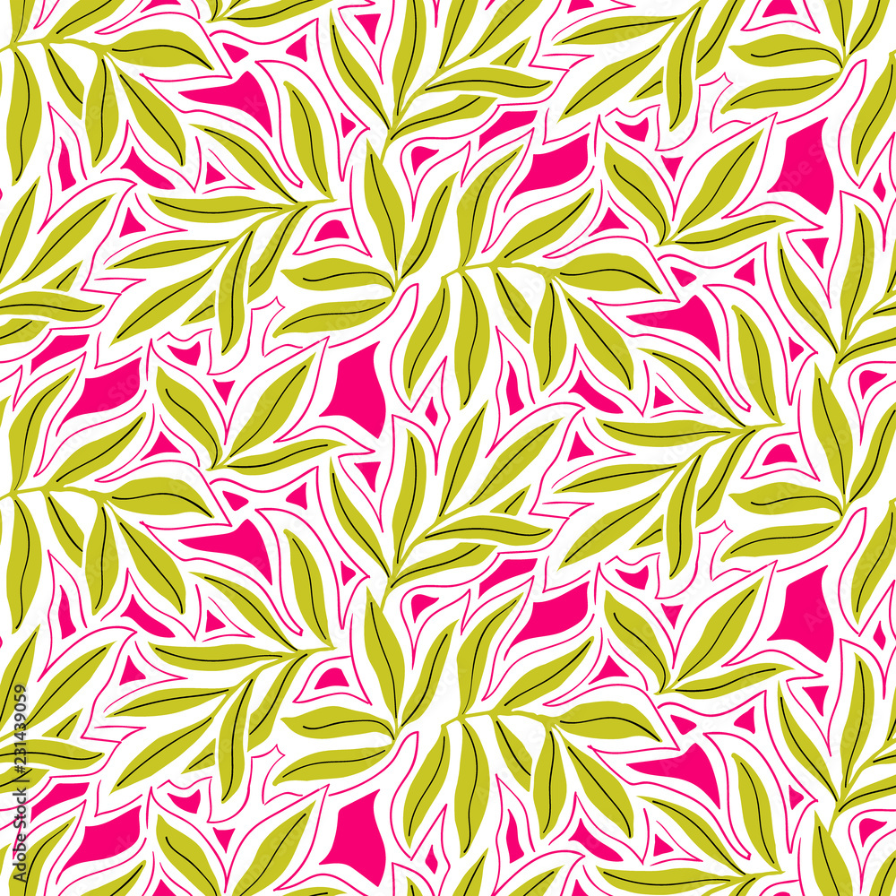Vector seamless pattern with fall leaves. Elegant modern autumn background. Vector seamless pattern with fall leaves. Elegant modern autumn background.