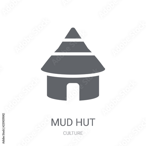 Mud hut icon. Trendy Mud hut logo concept on white background from Culture collection