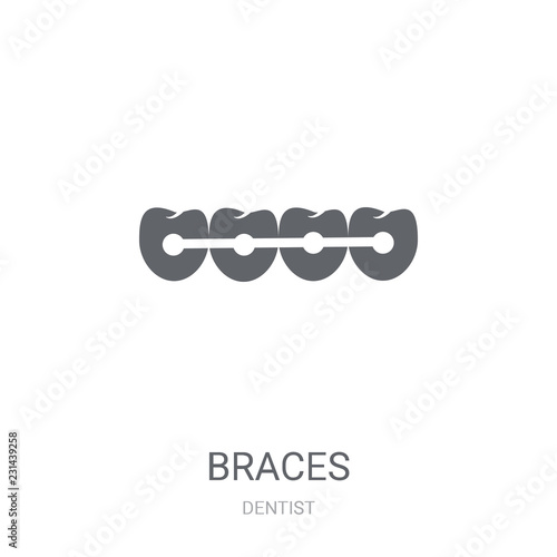 Braces icon. Trendy Braces logo concept on white background from Dentist collection