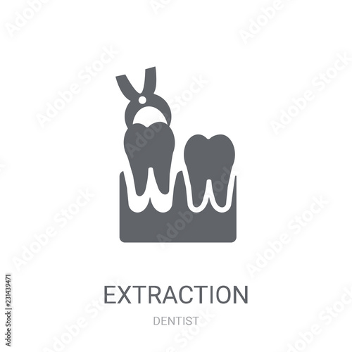 Extraction icon. Trendy Extraction logo concept on white background from Dentist collection