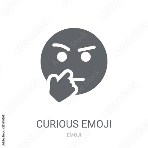 Curious emoji icon. Trendy Curious emoji logo concept on white background from Emoji collection