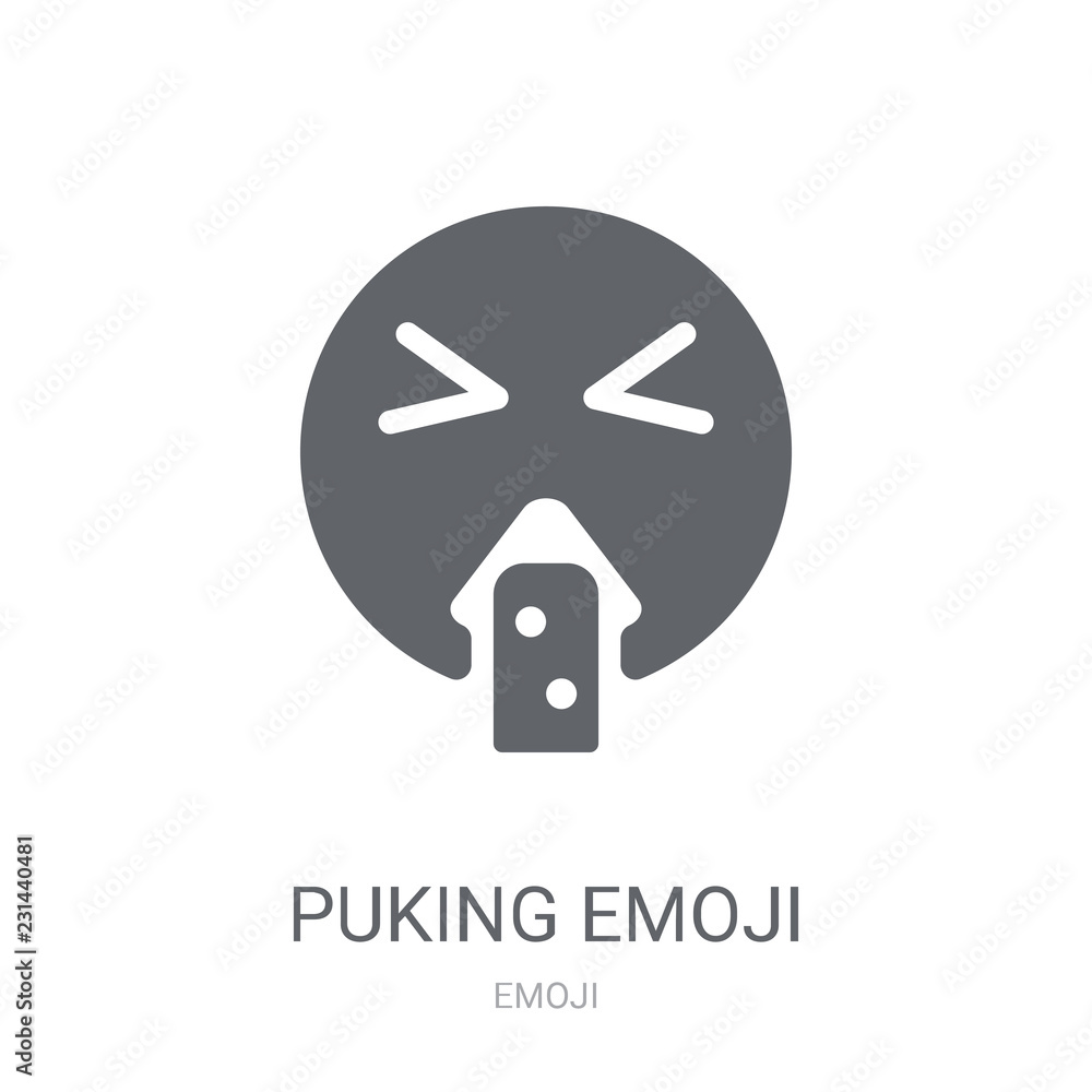 Puking emoji icon. Trendy Puking emoji logo concept on white background