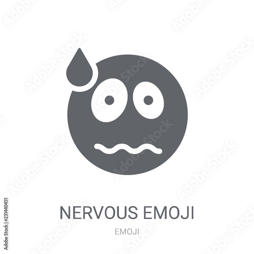 Nervous emoji icon. Trendy Nervous emoji logo concept on white background from Emoji collection