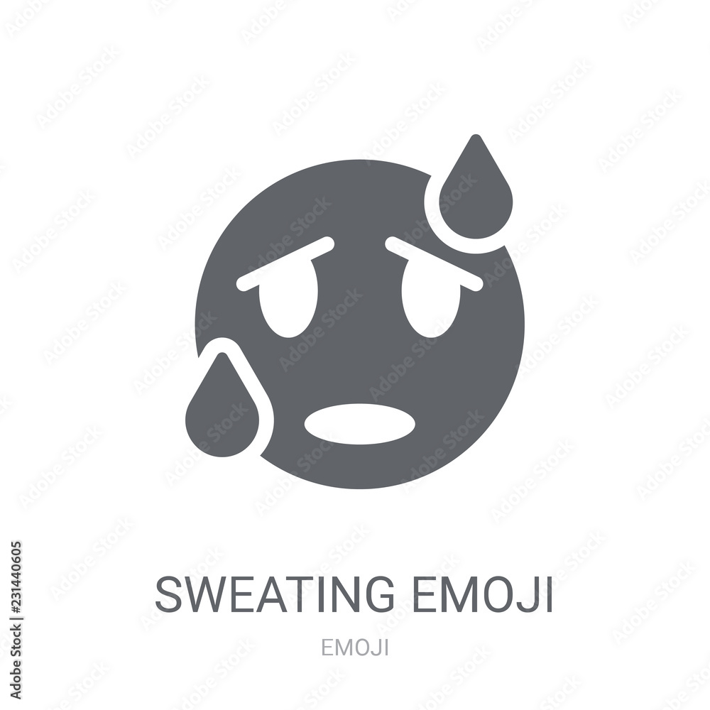 Sweating emoji icon. Trendy Sweating emoji logo concept on white ...