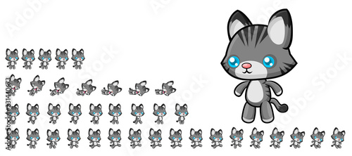 Animated Cat Game Character