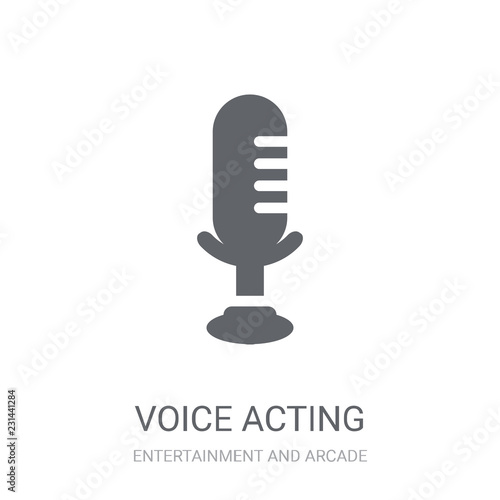 voice acting icon. Trendy voice acting logo concept on white background from Entertainment and Arcade collection