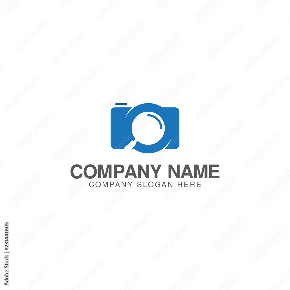 Search camera, find camera logo design vector template