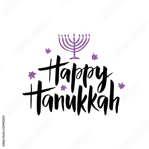 Hanukkah hand drawn lettering typography