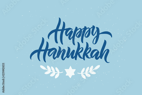 Hanukkah hand drawn lettering typography