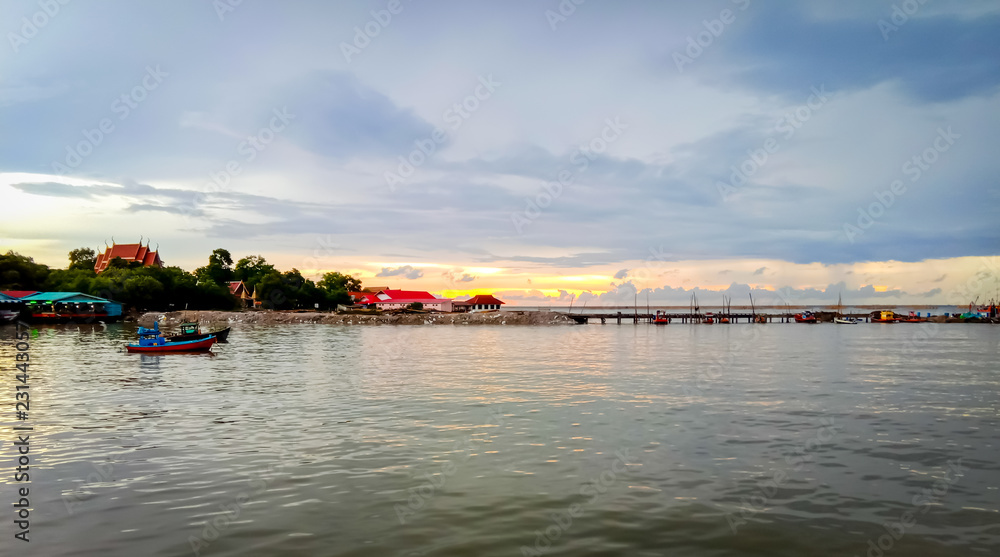 Sunset the sea, Thailand
