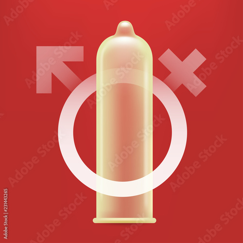 condom vector with gender icon