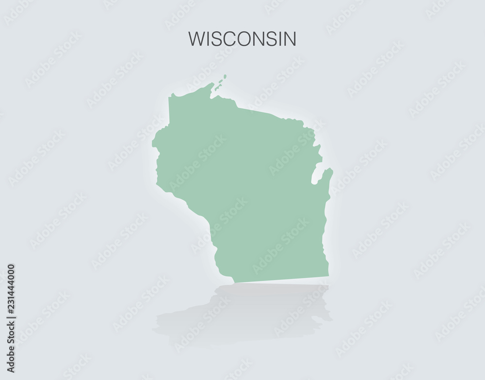 Map of the State of Wisconsin in the United States