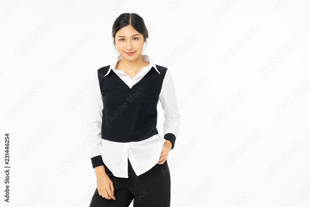 Business asian woman isolated on white. Young beautiful arab woman over isolated background happy face smiling Positive person. Business asian woman isolated on white. Young beautiful arab woman over isolated background happy face smiling Positive person.