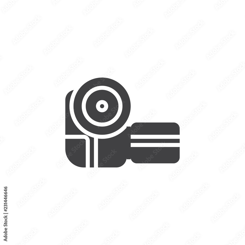 Camcorder vector icon. filled flat sign for mobile concept and web design. Video camera simple solid icon. Symbol, logo illustration. Pixel perfect vector graphics Camcorder vector icon. filled flat sign for mobile concept and web design. Video camera simple solid icon. Symbol, logo illustration. Pixel perfect vector graphics