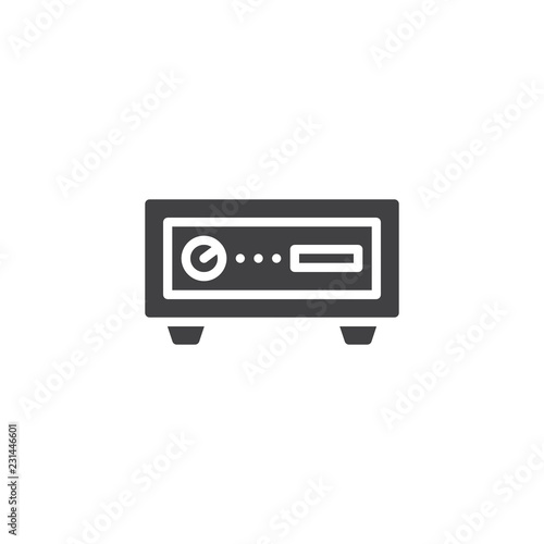 Home theater receiver vector icon. filled flat sign for mobile concept and web design. Video player system simple solid icon. Symbol, logo illustration. Pixel perfect vector graphics