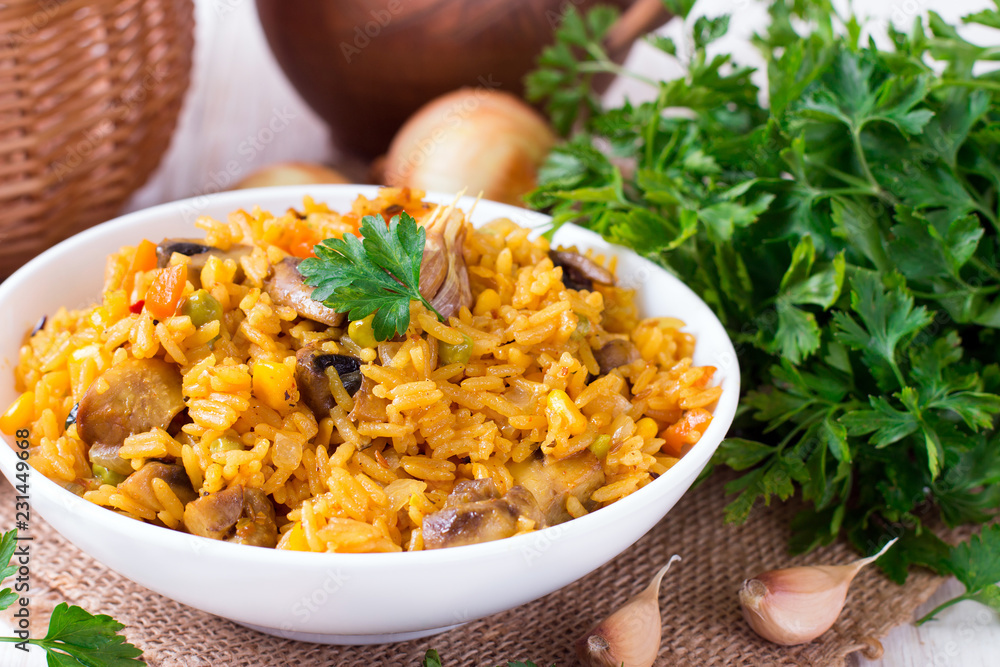 Mushroom risotto with parsley Mushroom risotto with parsley