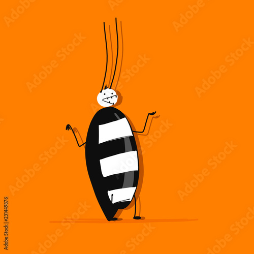 Funny beetle for your design